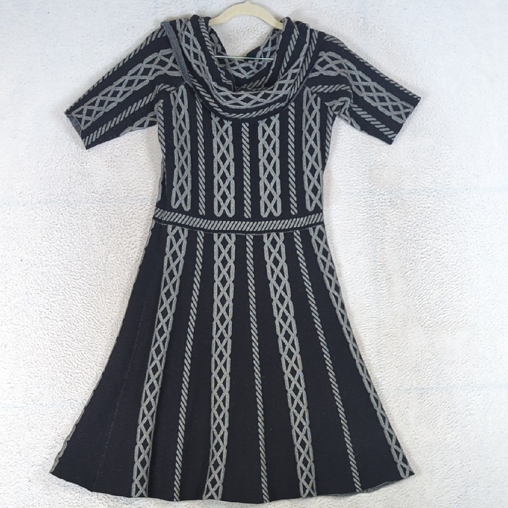 Eliza J Women's Geometric Celtic Flared Cowl Neck‎ Dress Size S
